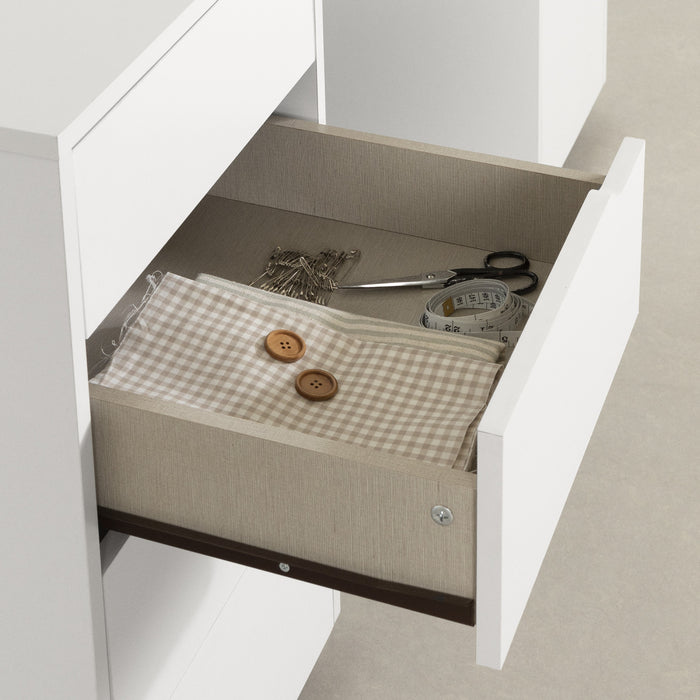 Crea Sewing Craft Table On Wheels - Pure White