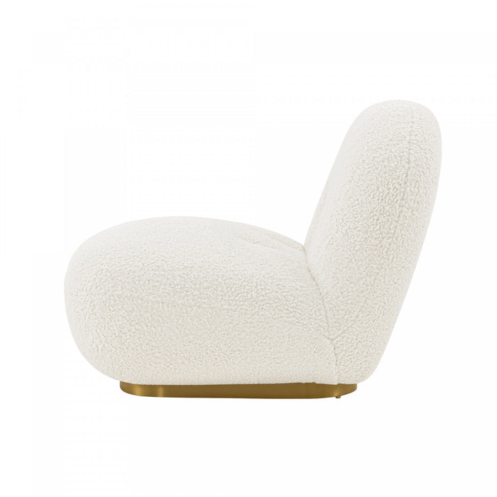 Edina Modern Boucle Lounge Chair in White - Set of 2