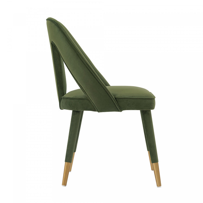 Neda Modern Upholstered Velvet Dining Chair in Olive Green - Set of 2