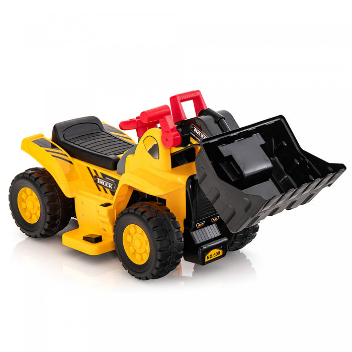 Costway 6v Electric Kids Ride On Bulldozer Pretend Play Truck Toy With Adjustable Bucket