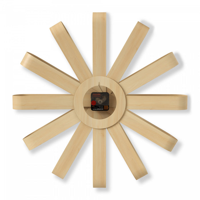 Umbra Modern Ribbonwood Wall Clock - Natural