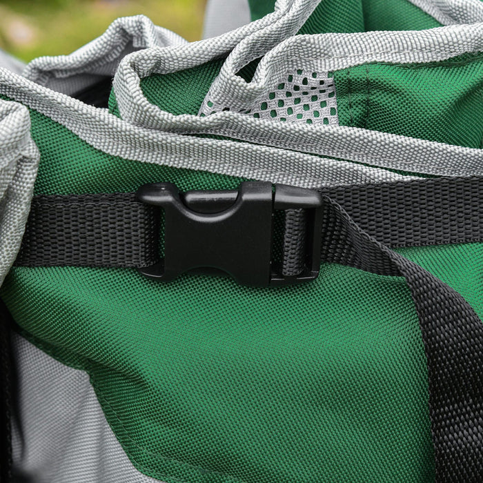 Outsunny Double Seat Camping Chair Folding Loveseat w/ Storage Pocket Green