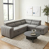 Keane 101 in. Fabric Sleeper Sectional with Storage Chaise and Adjustable Headrests - Grey | Keane 101 po. Sectionnel-lit en tissu avec chaise longue de rangement et appuie-tetes reglables - Gris