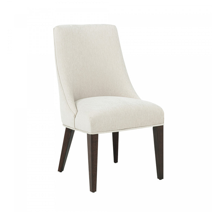 Beever Modern Chenille Wood Dining Chair in Cream - Set of 4