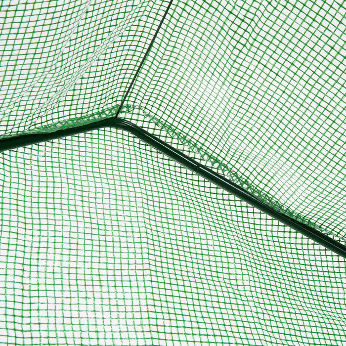 Outsunny 56\" X 29\" X 77\" Mini Greenhouse, Walk-in Greenhouse, Garden Hot House With 4 Shelves, Roll-up Door And Weatherized Cover, Deep Green
