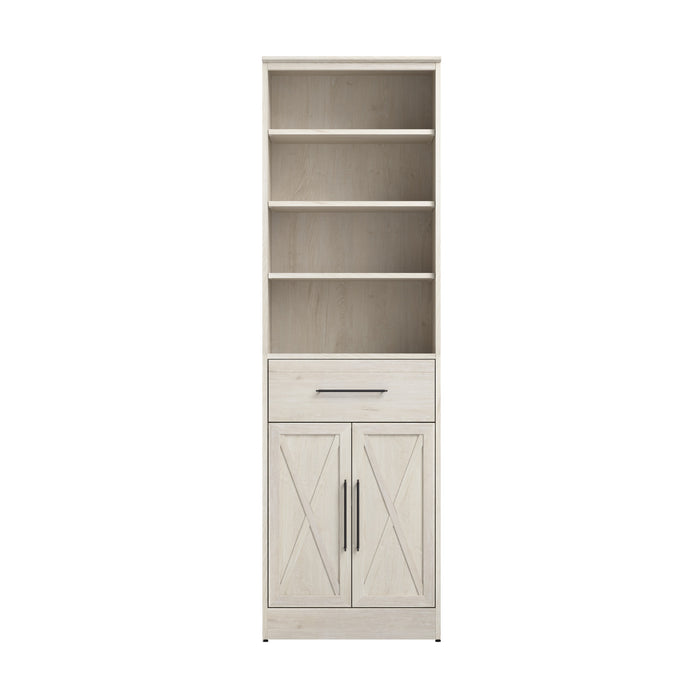 Bestar Key West 25 W Closet Organizer with Drawer & Doors - Linen White Oak