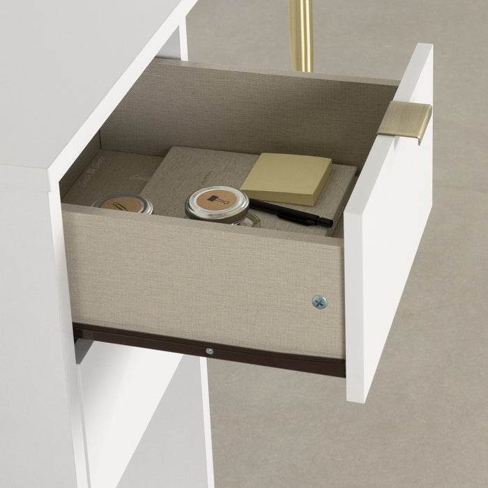 Amyra Computer Desk with Power Bar - Pure White