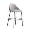 Gracie Modern Metal Upholstered Barstool in Stone Gray and Black Armoire | Tabouret de bar moderne en metal Gracie avec revetement en tissu, gris pierre et noir