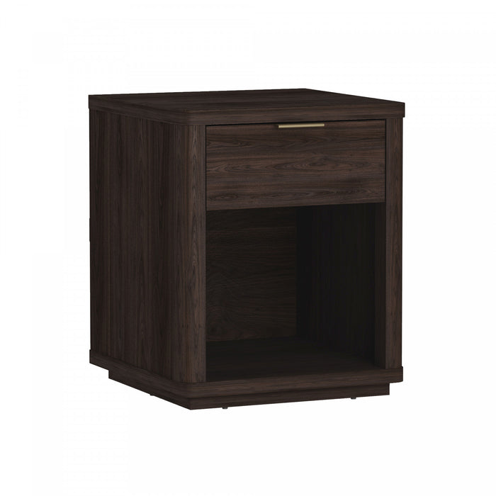 Evelyn Modern 20\" Nightstand in Brown (1-Drawer)