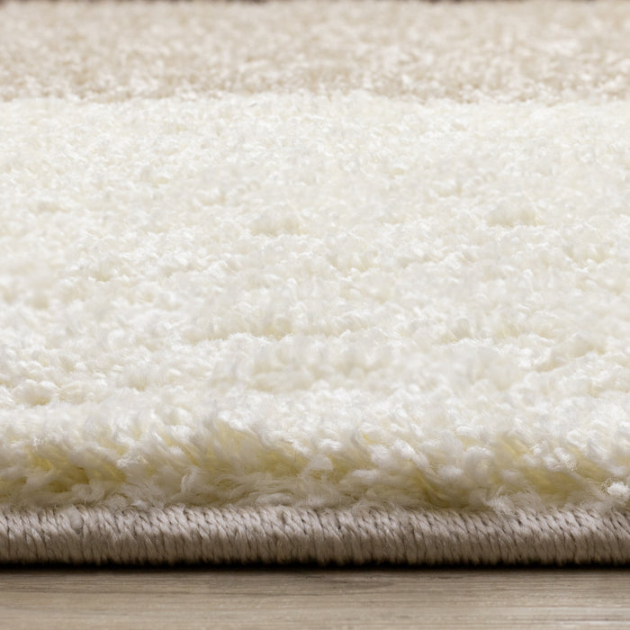 Fairmont Brown Beige White Checkered Rug, 5'3\" x 7'7\" Indoor Area Rug