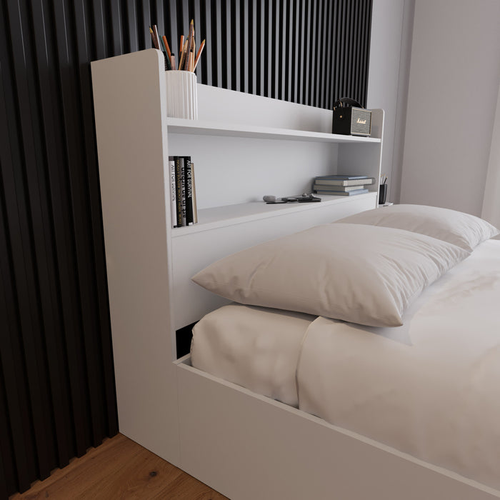 Nordika Hunter Full Bookcase Headboard - White