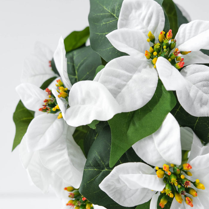 Tabletop White 22\" Poinsettia Tree