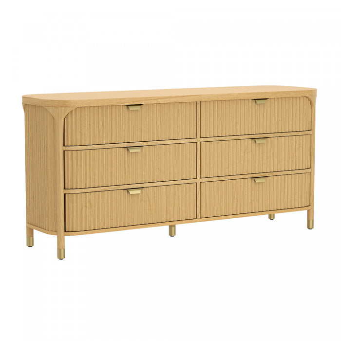 Park Contemporary 68\" Dresser in Natural (6-Drawer)