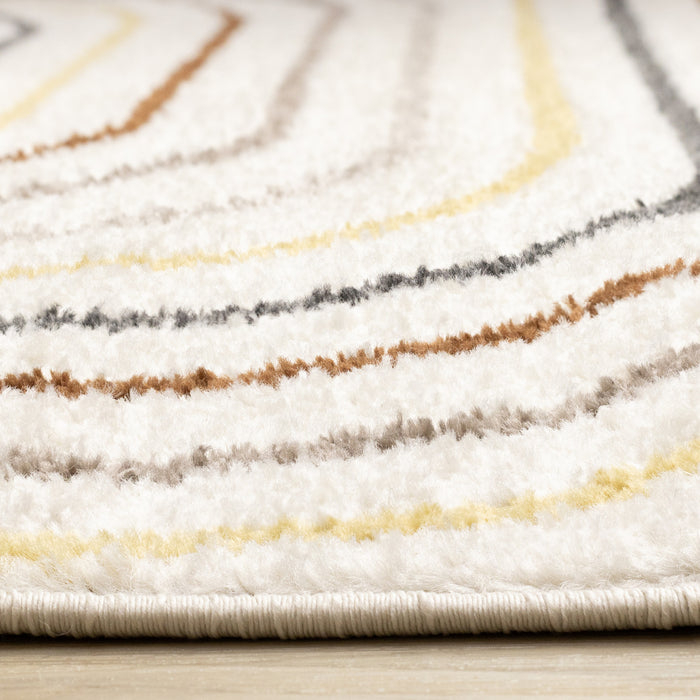 Marley Multi-Colour Double Rainbow Area Rug - 5'3\" x 7'7\"