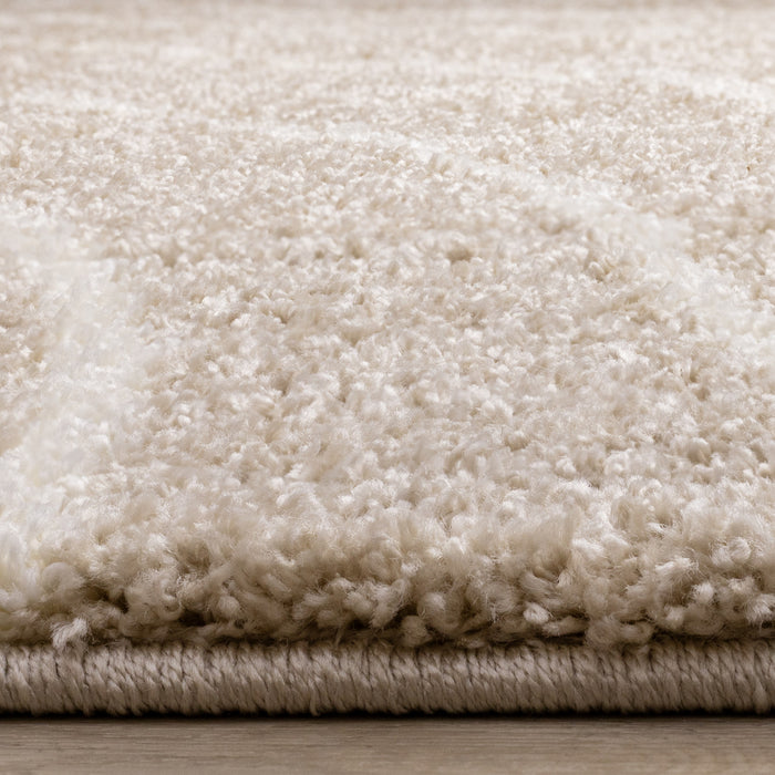 Fairmont Taupe Cream Curved Lines Rug, 6'7\" x 9'6\" Indoor Area Rug