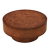 Sage 31.5 Inch Modern Round Burl Veneer Coffee Table with Drum Pedestal Base, Brown | Table basse ronde moderne Sage 31,5 pouces avec finition placage bois et base cylindrique, brun