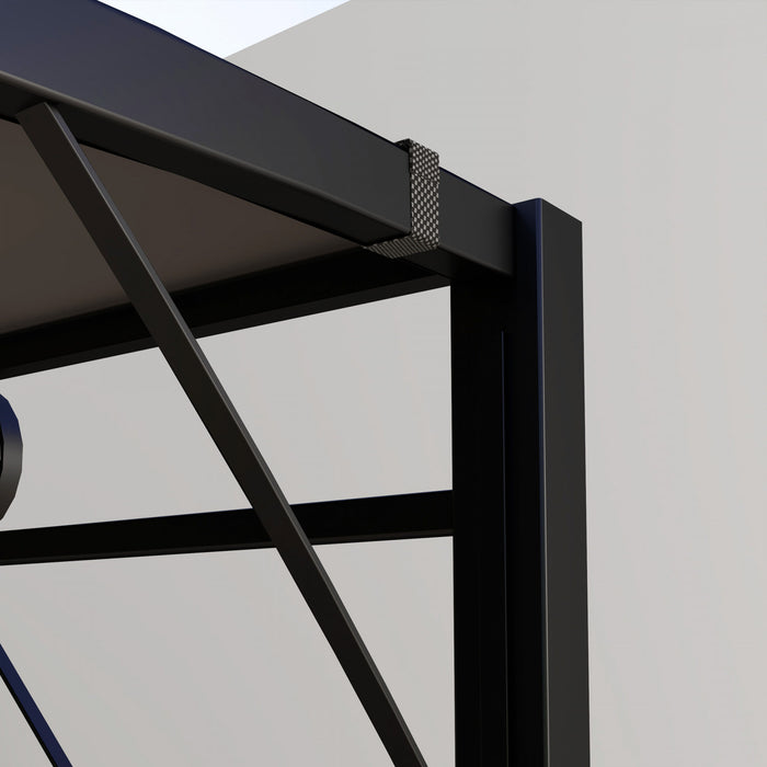 Outsunny 10x8ft Metal Gazebo With Extendable Side Awning Shelter Sun Shade