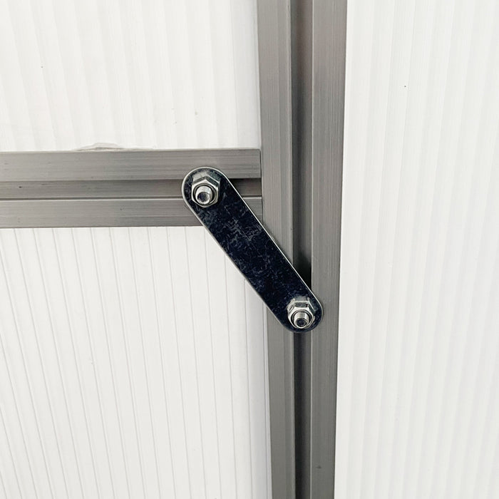 Outsunny Lean-to Greenhouse Walk-in Garden Aluminum Polycarbonate With Roof Vent For Plants Herbs Vegetables 8' X 4' X 7' Green