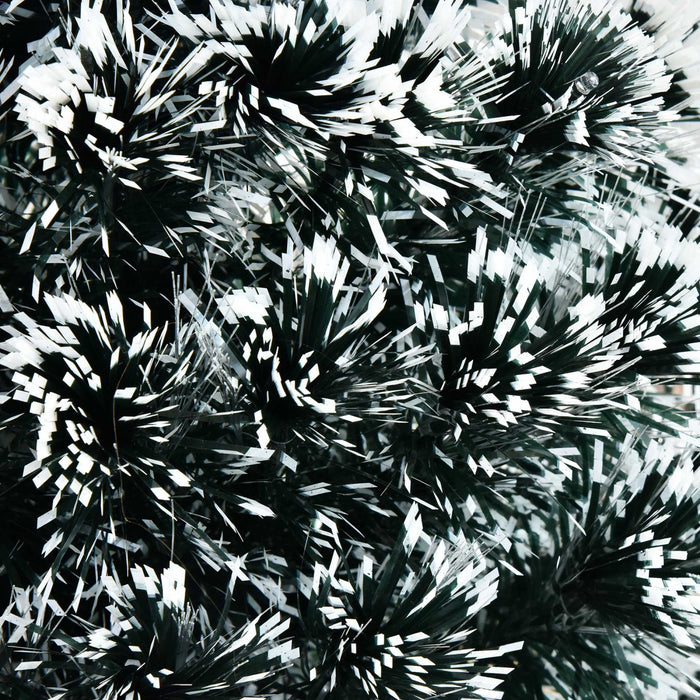 Homcom 4ft Pre-lit Optical Fiber Artificial Christmas Tree With 16 Led Lights And 130 Branches