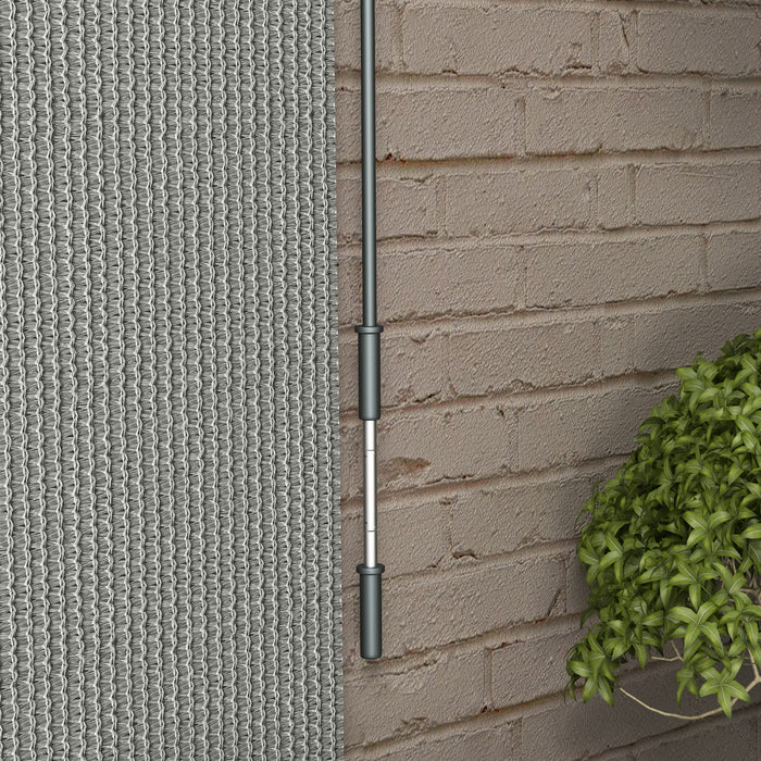 Outsunny Outdoor Roller Shade, 6' X 6' Patio Door Blinds, Dark Grey