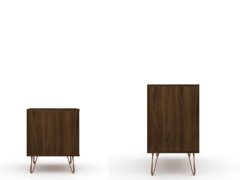 Rockefeller Mid-Century Modern 2-Piece Dresser Set in Chestnut Brown
