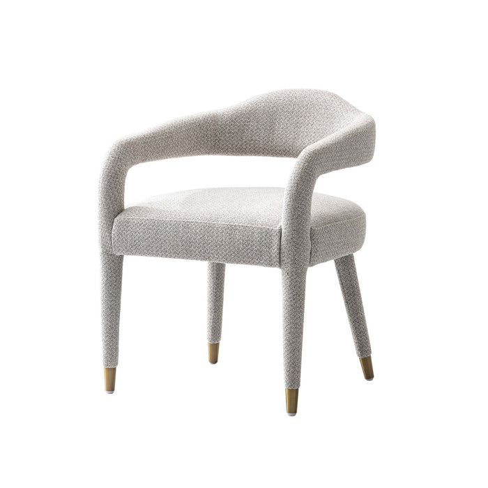 Aspen Mid-Century Modern Upholstered Tweed Armchair in Silver Lining - Set of 2