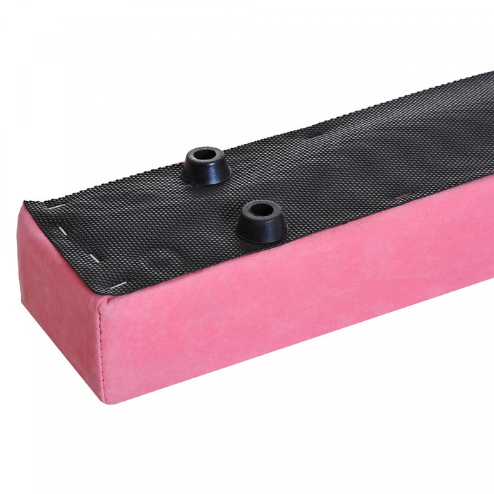 Soozier 7FT Folding Balance Beam, Gymnastics Beam with Suede Surface, Pink