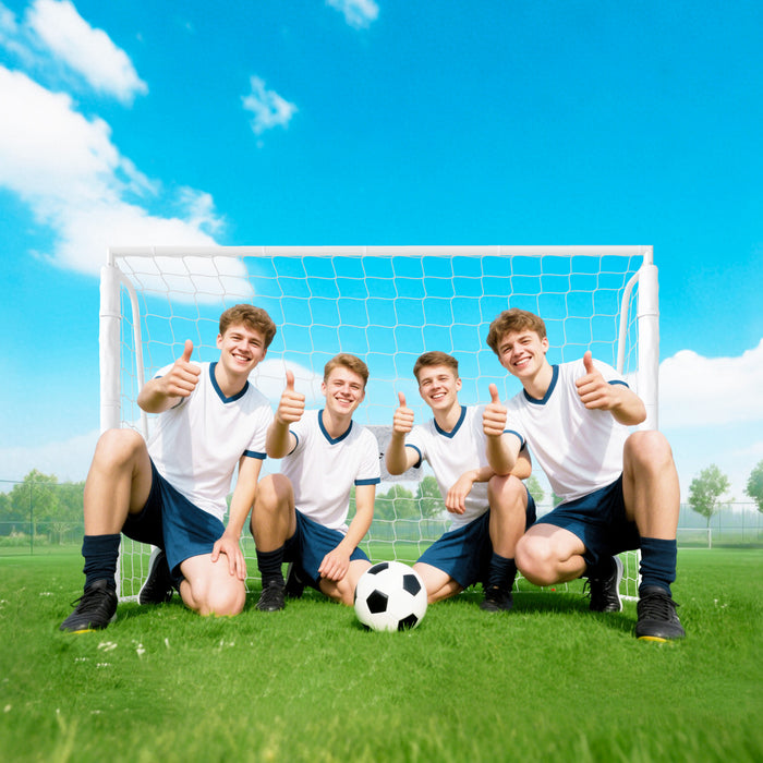 Soozier 6ft x 4ft Soccer Goal Net with Metal Frame, Easy Assembly, White