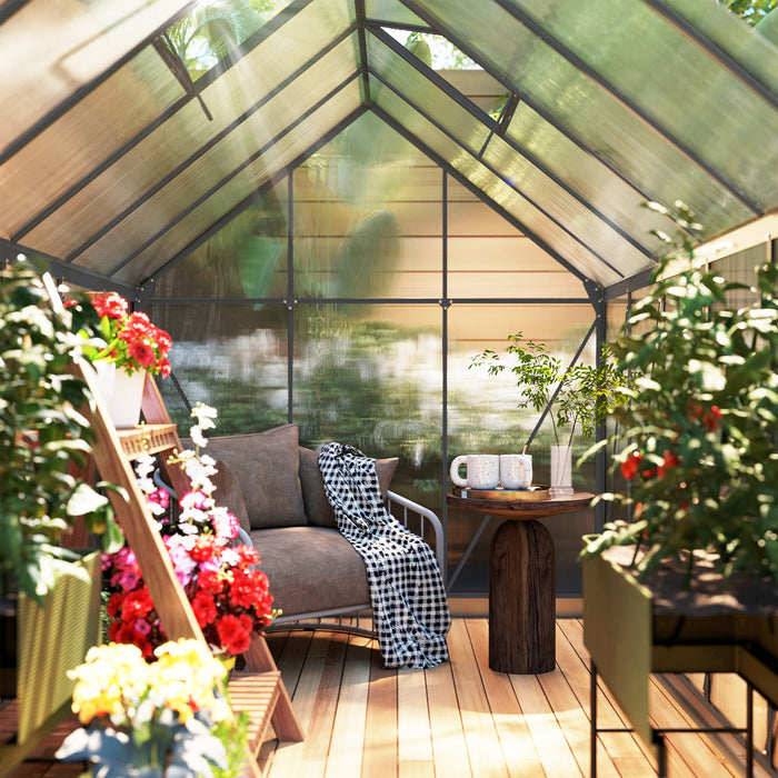 Outsunny 6' X 12' X 6.5' Polycarbonate Greenhouse Walk-in Green House