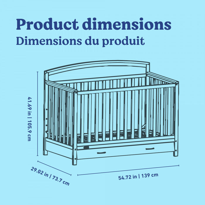 Graco Benton 5-in-1 Convertible Crib with Drawer - White