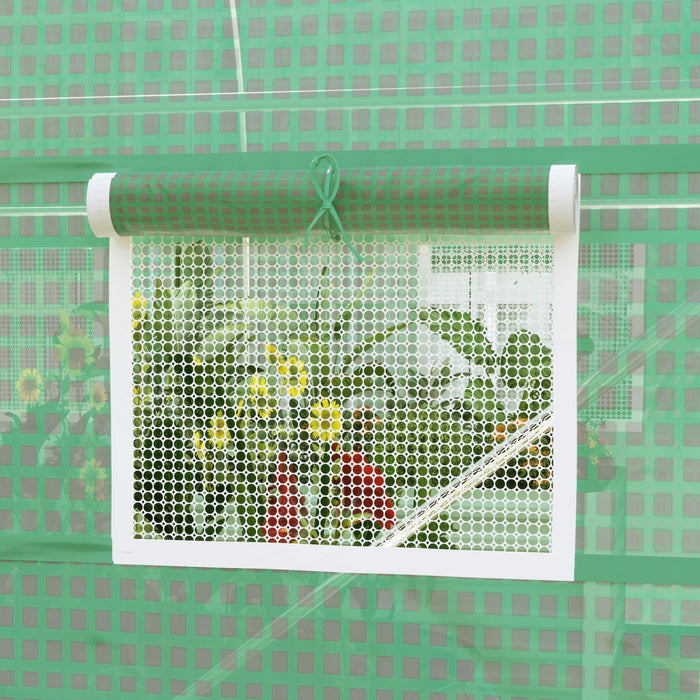 Outsunny 6.6' X 11' X 7' Walk-in Greenhouse Outdoor Plant Tunnel, Green