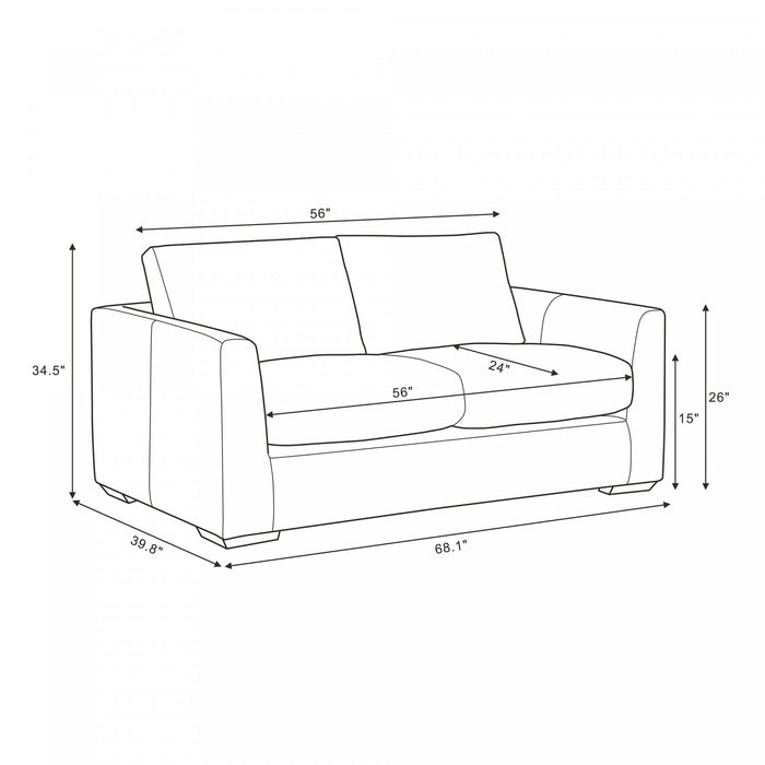 Cleo Contemporary Upholstered Loveseat in Pewter