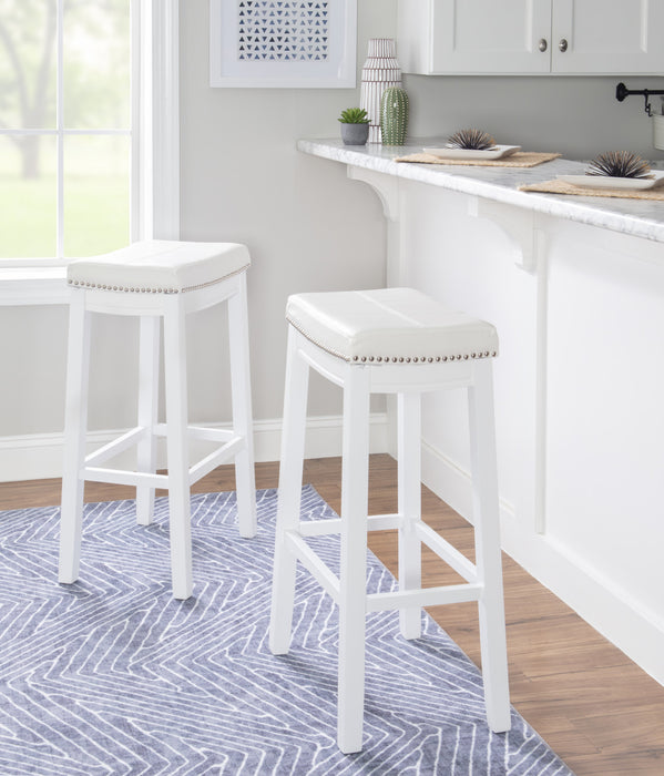 Claridge Fabric Backless Barstool - White