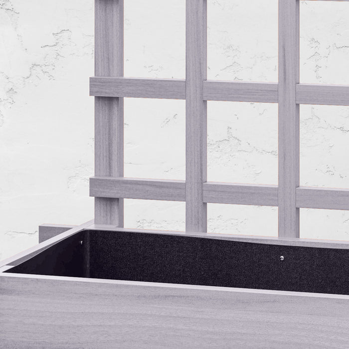 Outsunny 3 Tier Raised Garden Bed With Trellis For Climbing Plants Grey