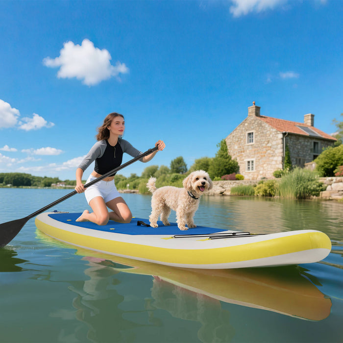 Goplus 11' Inflatable Stand Up Paddle Board Whth Accessories Paddle Hand Pump Repair Kit, Dark Blue