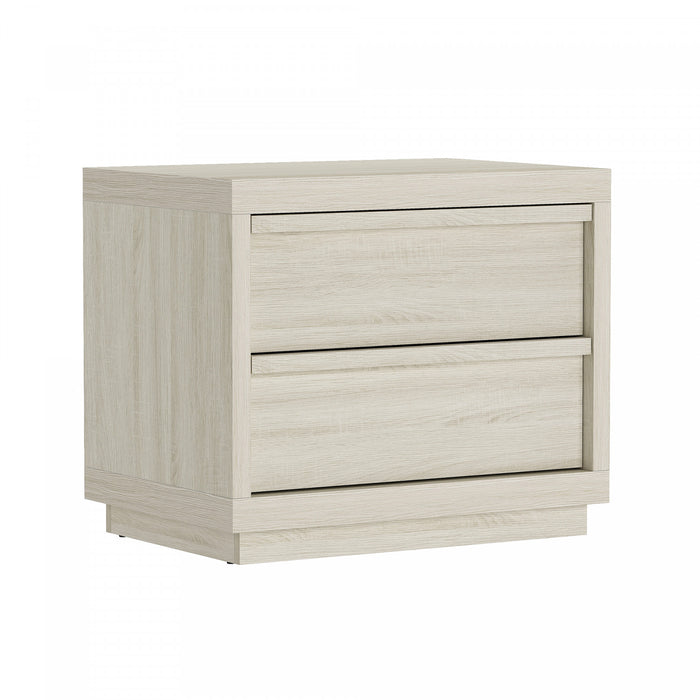 Navis Contemporary 26\" Nightstand in Whitewashed Oak (2-Drawer)