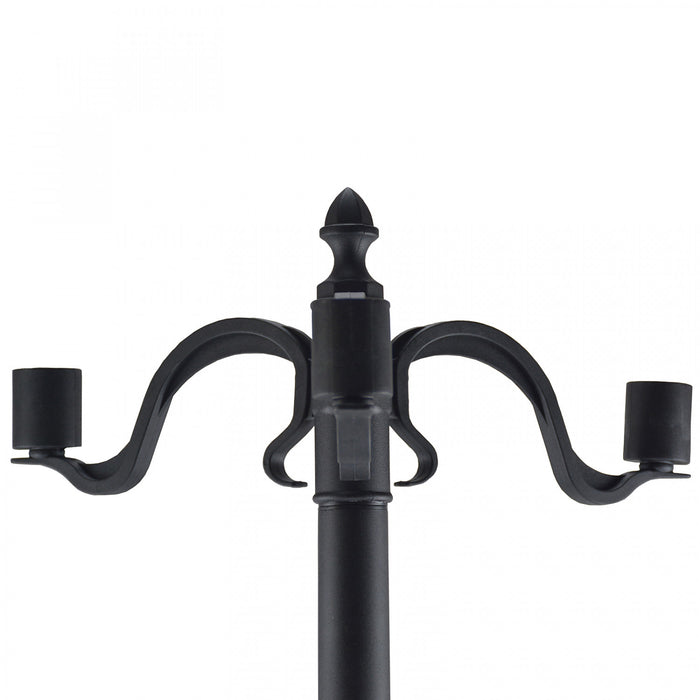 Outsunny Triple Solar Lamp Post Garden Solar-powered LED Street Vintage Light Style Outdoor Light Waterproof With Base For Lawn Pathway Walkway 72\"h