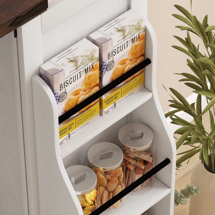 HOMCOM Pantry Cabinet, Kitchen Storage Cabinet with 6 Door Racks, White
