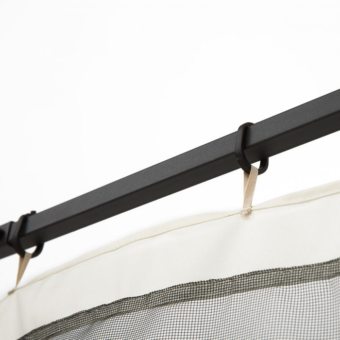 Outsunny Replacement Mosquito Netting For Gazebo 10' X 12' Black Screen Walls For Canopy With Zippers For Parties And Outdoor Activities - Cream White