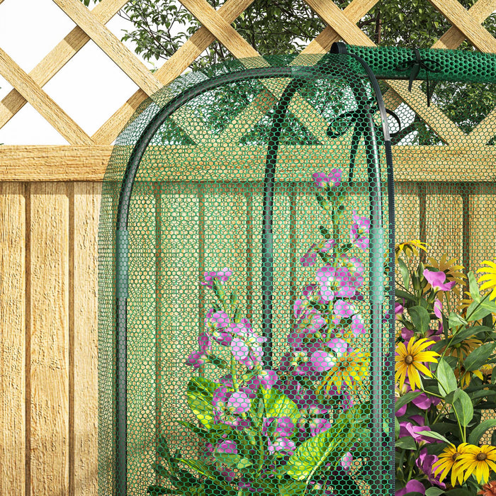Outsunny Galvanized Raised Garden Bed With Crop Cage, Metal Planter Box