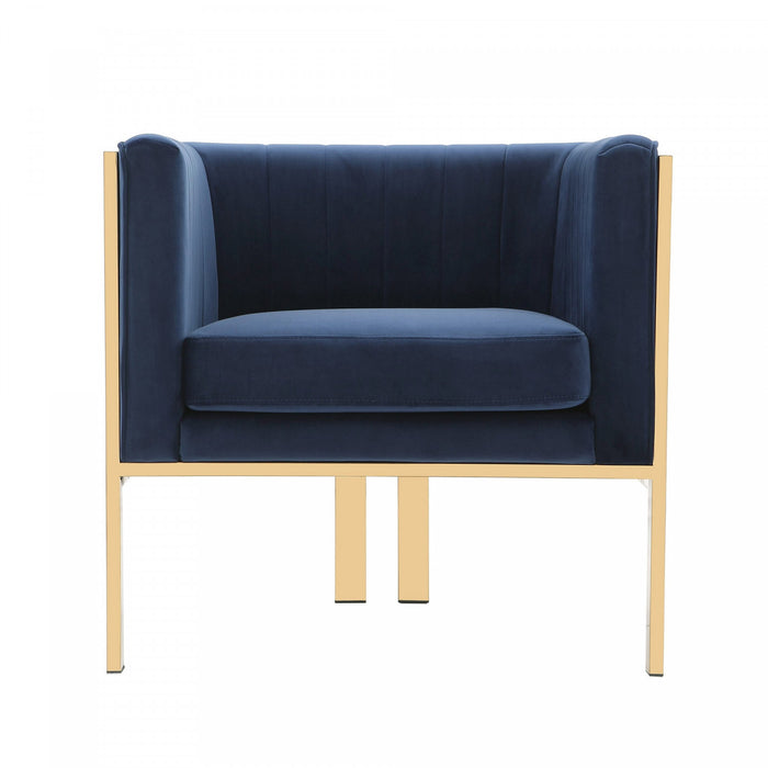 Paramount Modern Velvet Lounge Chair in Royal Blue - Set of 2
