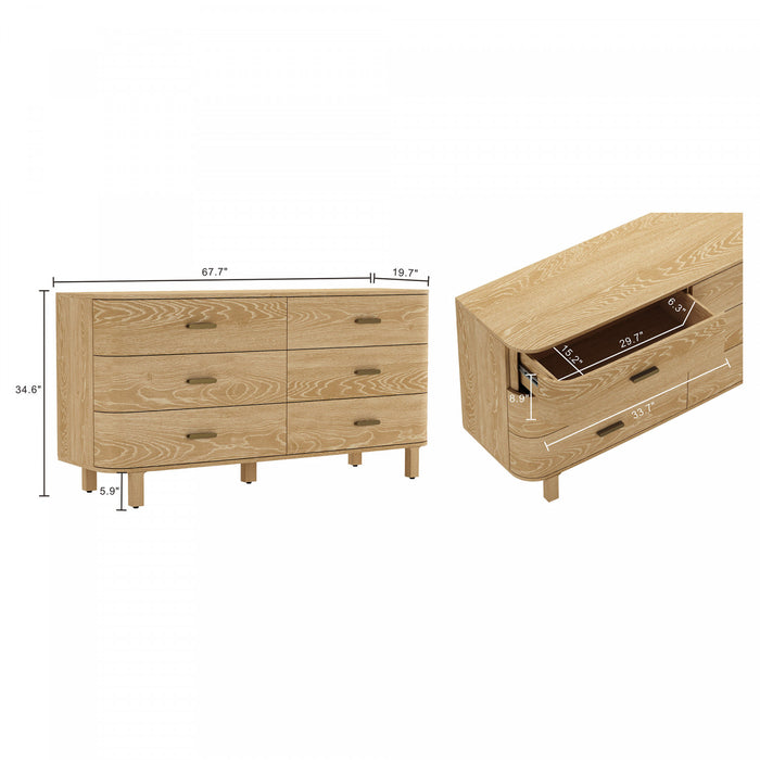 Arvon Modern 71\" TV Stand With Metal Legs in Black and Natural