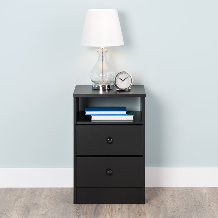 Astrid 2-Drawer Nightstand - Black