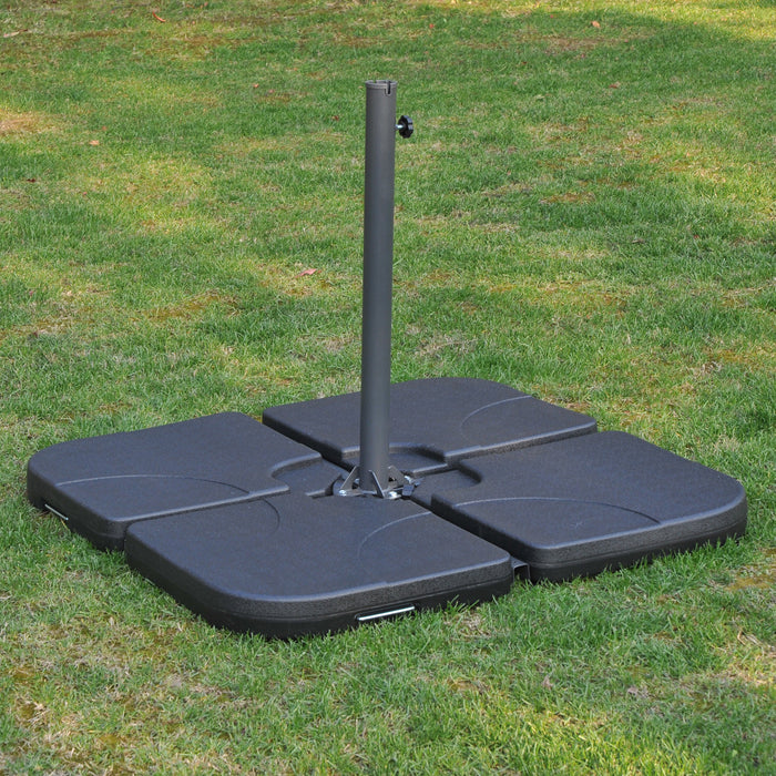 Outsunny 4pc Portable Umbrella Base Weights Garden Parasol Base, Black