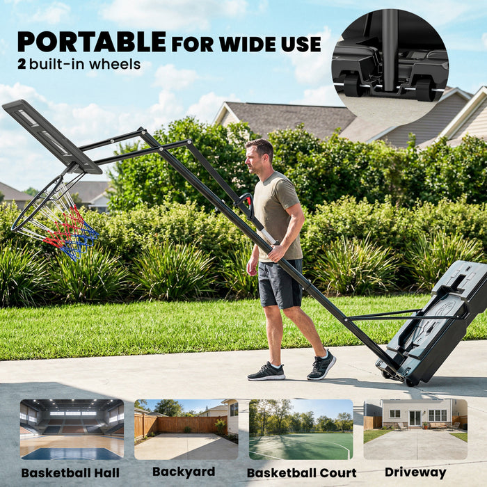 Soozier Basketball Hoop Outdoor, 7.7 FT to 10 FT, Portable Basketball Goal