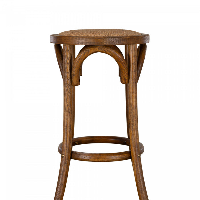Rae Backless Rattan Counter-Height Stool - Walnut