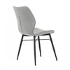 Rourke Taupe Diamond-Quilted Armless Accent Chair with Black Metal Legs (Set of 2) | Chaise d'appoint Rourke taupe sans accoudoirs a motif matelasse losange avec pieds en metal noir (ens. de 2)