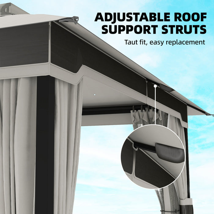 Outsunny 10' x 12' Patio Gazebo, Double Roof Outdoor Gazebo Canopy Shelter