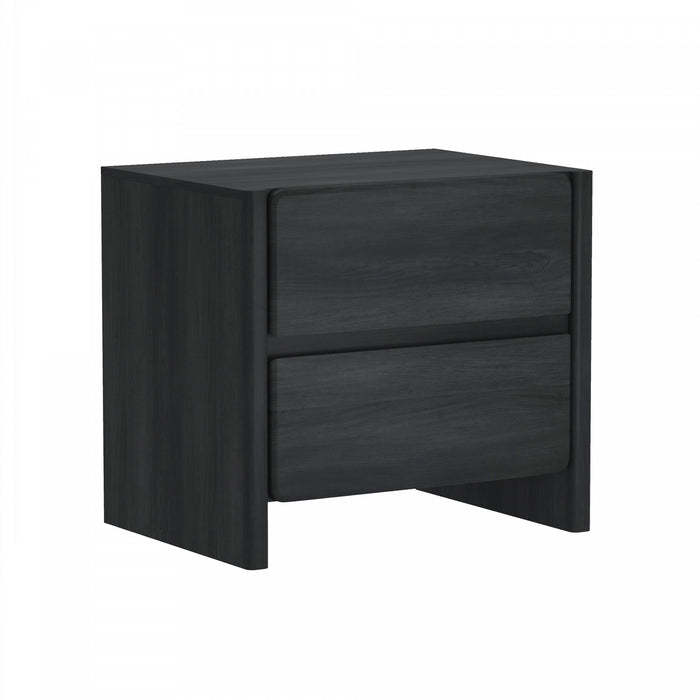 Linda Modern 24\" Nightstand in Charcoal Gray (2-Drawer) - Set of 2