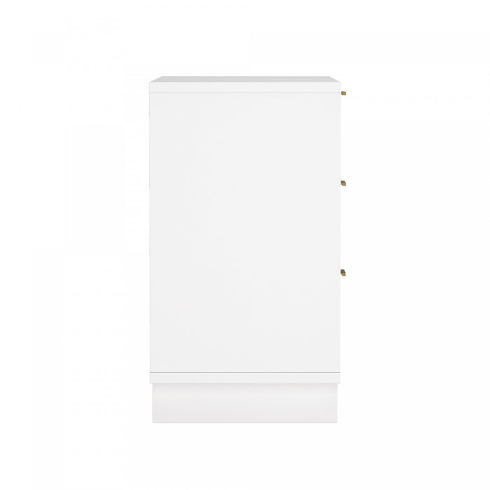 Elara Contemporary 38\" Solid Wood Dresser in White (3-Drawer)